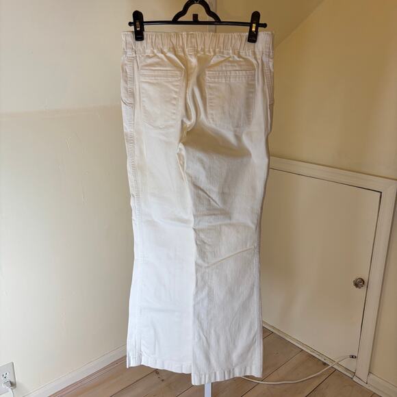 Coldwater Creek EUC Women's White Wide Leg Sailor Pants w/Button Detail Size 8 - Picture 4 of 5
